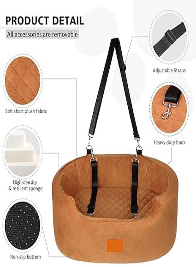 BLESSING PET SUPPLY Dog Car Seat for Small & Medium Dogs, Elevated Dog Booster Seat, Detachable and Washable Pet Car Seat (Dog Booster Car Seat Back, Brown) - Image 4